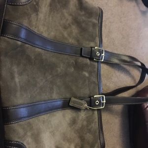 Brown Suede Coach Bag